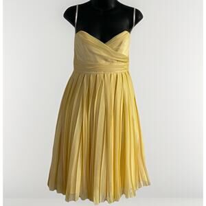 Jim Hjelm Dress 14 Yellow Dress WhimsyGoth Babydoll Strapless Pleats Event Y2K